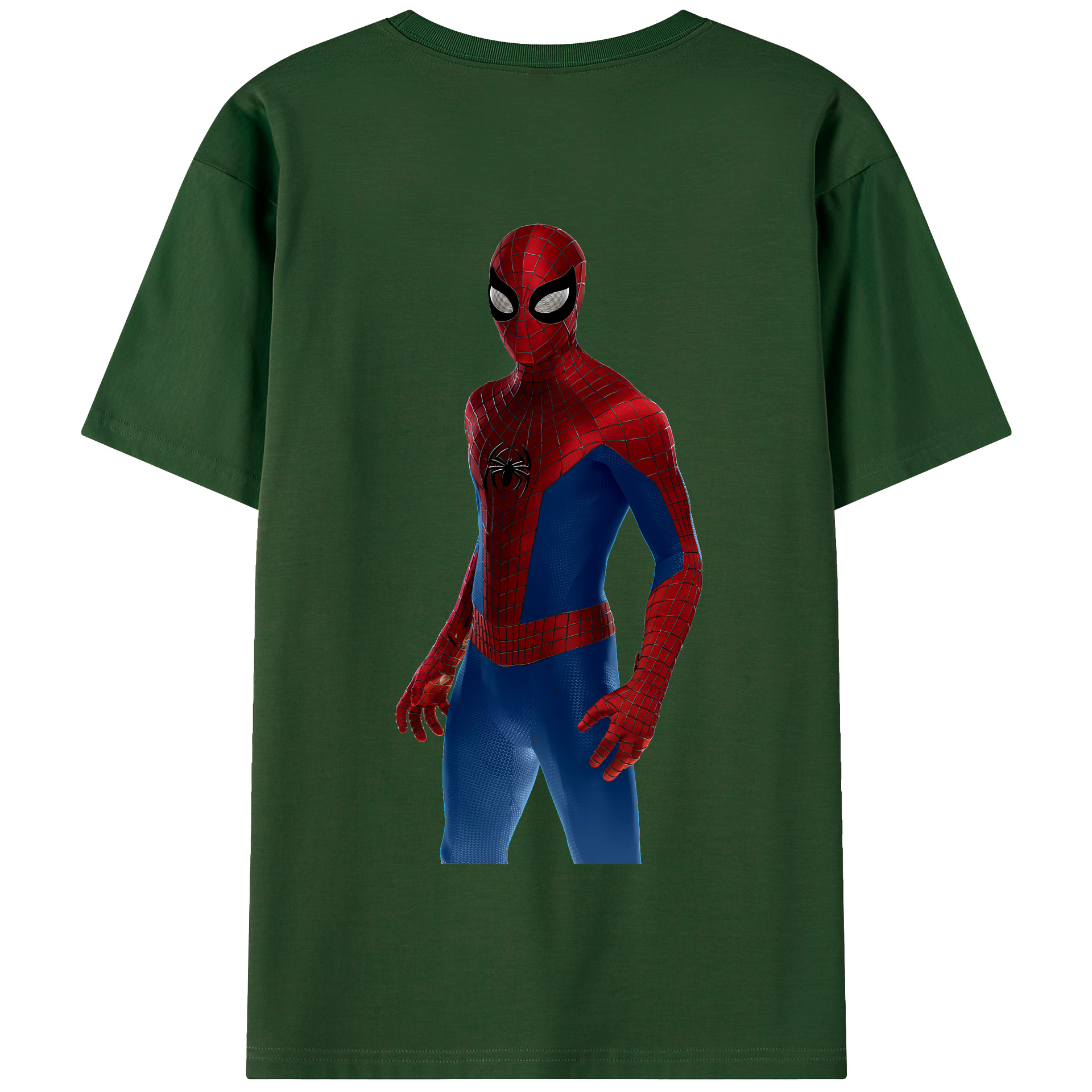 （画像用） Spider Man スパイダーマン 綿100％半袖Tシャツ（背面プリント）